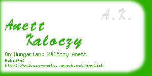 anett kaloczy business card